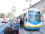 Inekon Tram on the Street in Ostrava