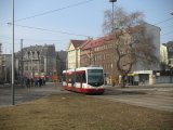 Inekon Tram on the Street in Ostrava