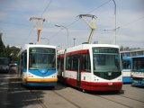 Inekon Tram on the Street in Ostrava