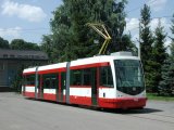 Inekon Tram on the Street in Ostrava