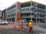 Seattle streetcar - construction Terry and Thomas  route.