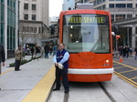 Seattle streetcar - driver and his streetcar.