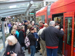 Seattle streetcar - passenger on the Grand Opening Day.